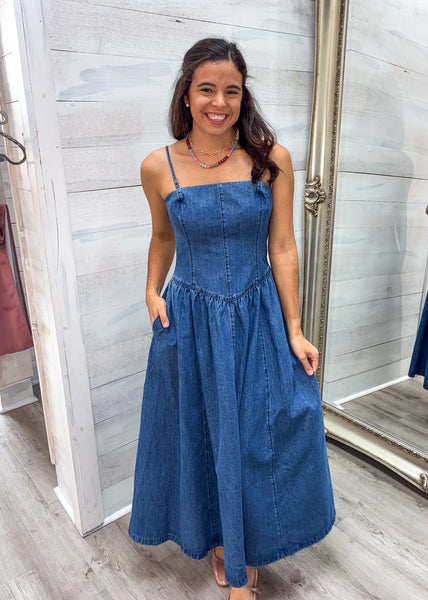 The Everyday Denim Midi – JuJu's Boutique