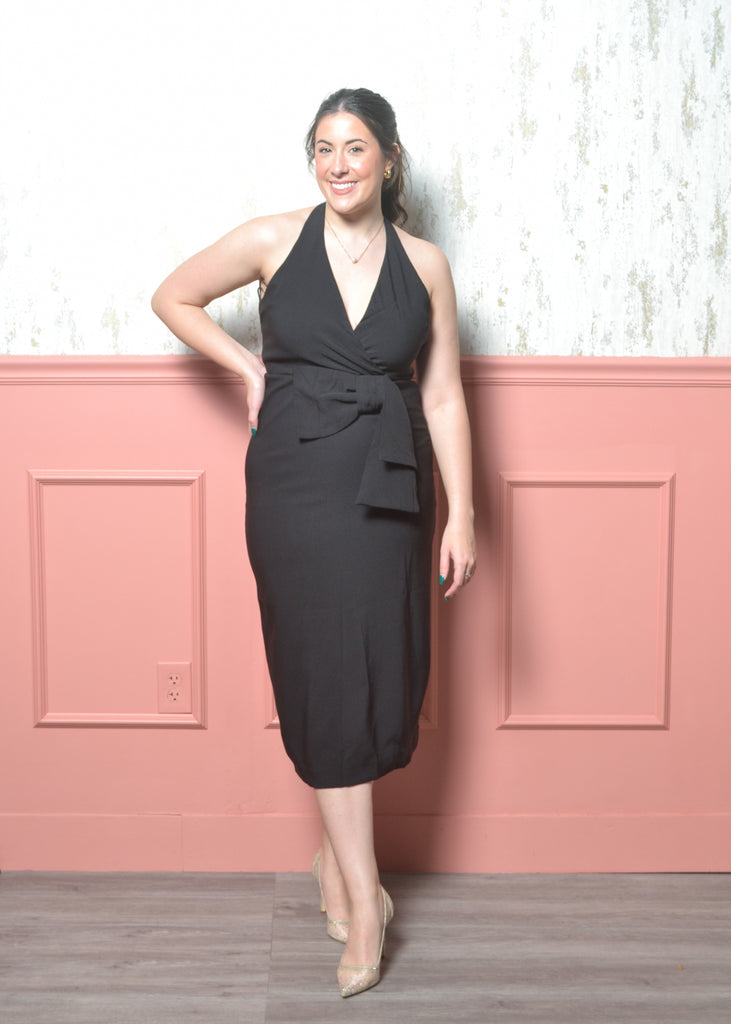 The Classic Wrap Halter Midi Dress TEAL / M The Classic Wrap Halter Midi Dress TEAL / M