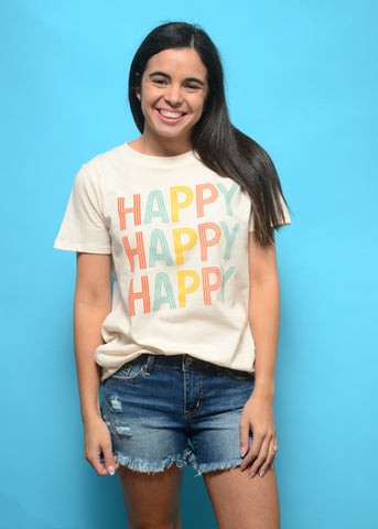 "Happy Happy Happy" Graphic Tee